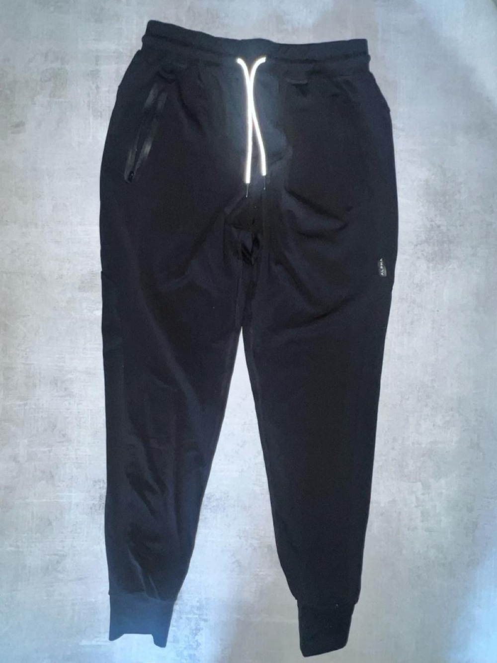 Alpha Industries Black Men's Jogger Sweatpants with Reflective Drawcord